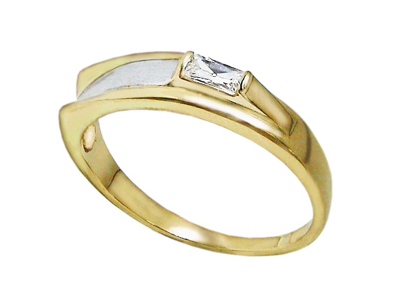 Złoty pierścionek z cyrkonią - 7507