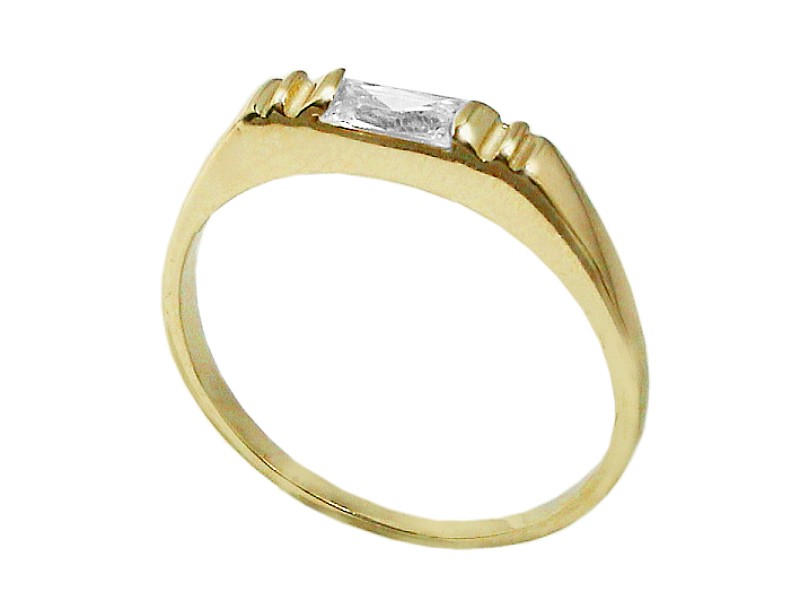 Złoty pierścionek z cyrkonią - 7508