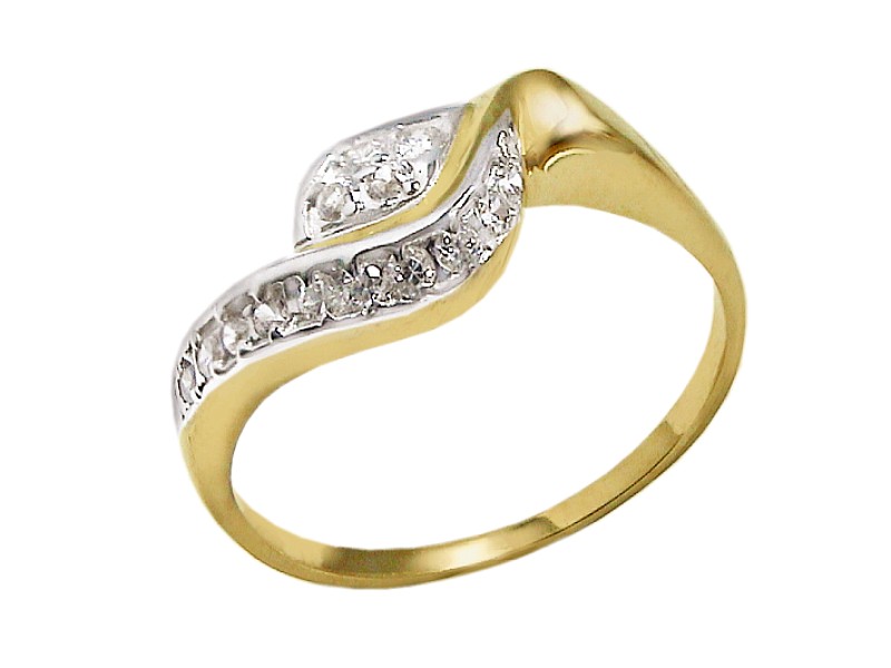 Złoty pierścionek z cyrkoniami - 7509