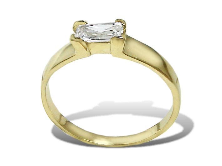 Złoty pierścionek z cyrkonią - 7510 — zdjęcie 2