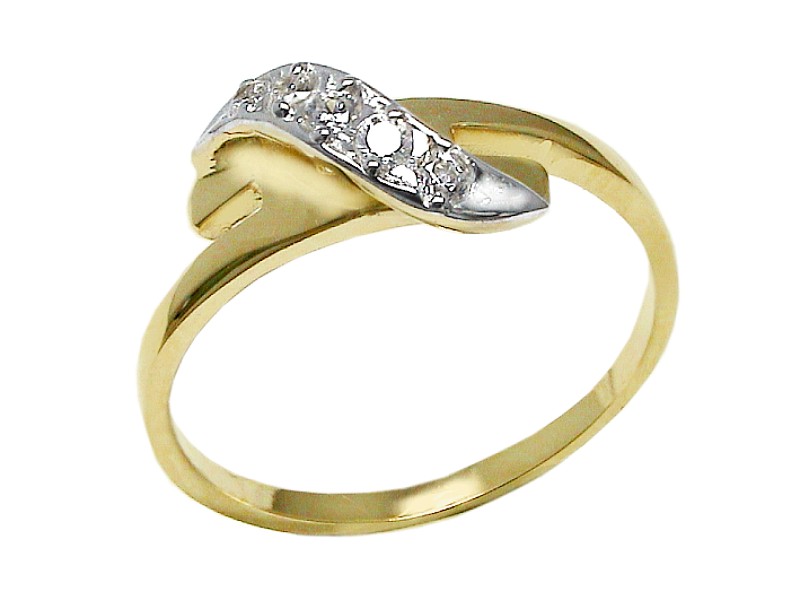 Złoty pierścionek z cyrkoniami - 7512