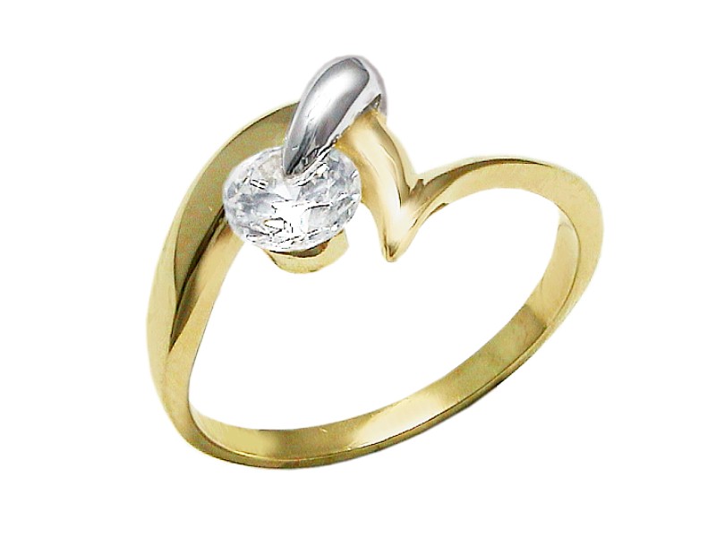 Złoty pierścionek z cyrkonią - 7517