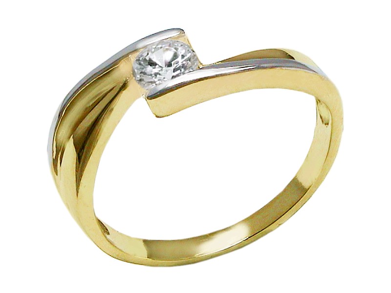 Złoty pierścionek z cyrkonią - 7520