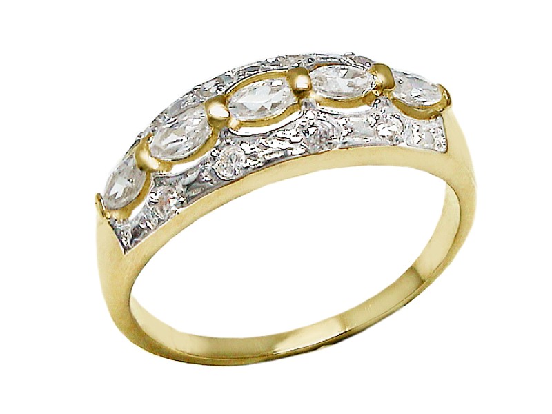 Złoty pierścionek z cyrkoniami - 7521