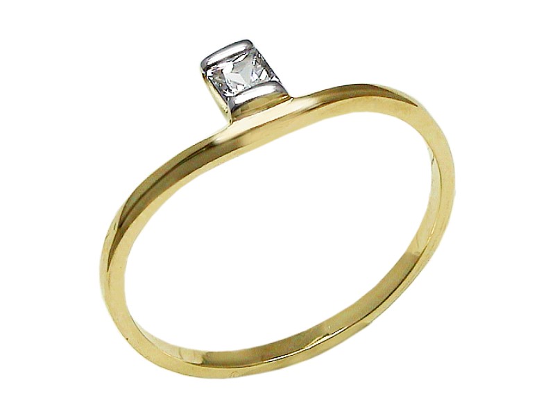 Złoty pierścionek z cyrkonią - 7522