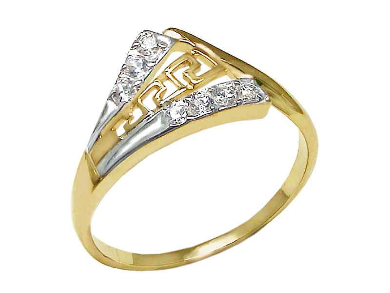 Złoty pierścionek z cyrkoniami - 7525