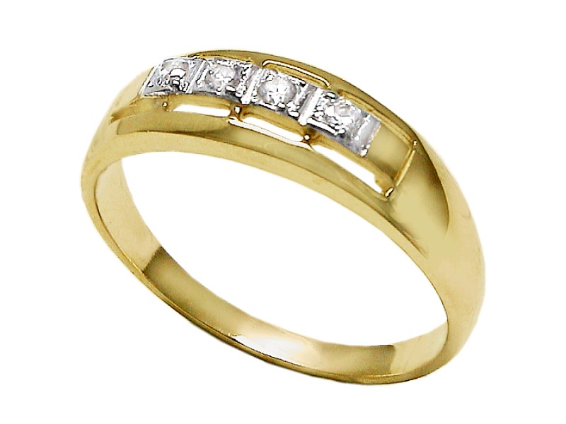 Złoty pierścionek z cyrkoniami - 7526