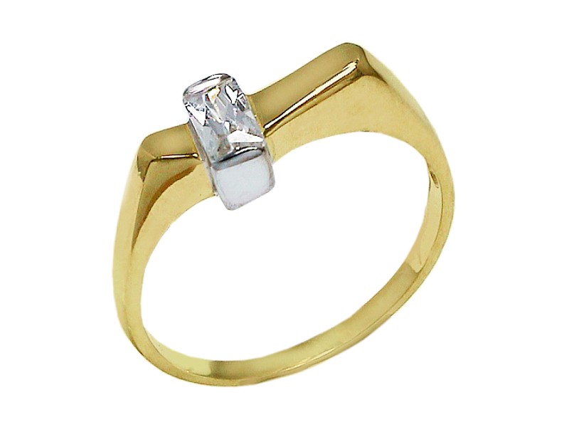 Złoty pierścionek z cyrkonią - 7528