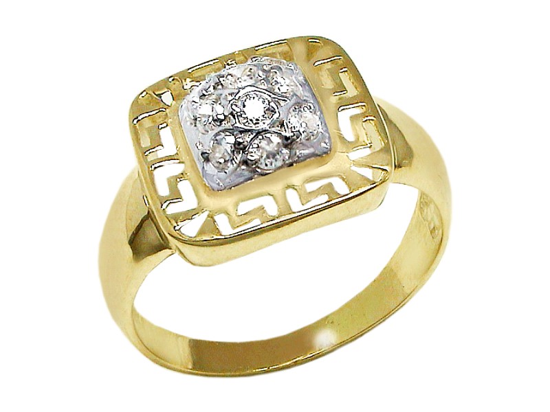 Złoty pierścionek z cyrkoniami - 7529