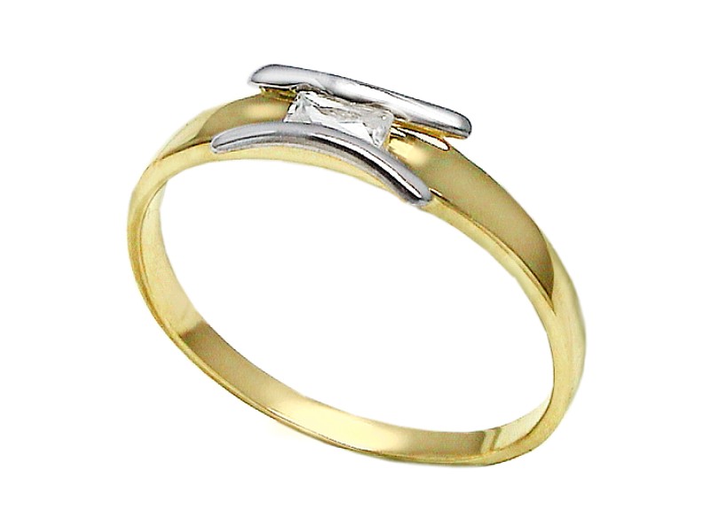 Złoty pierścionek z cyrkonią - 7530