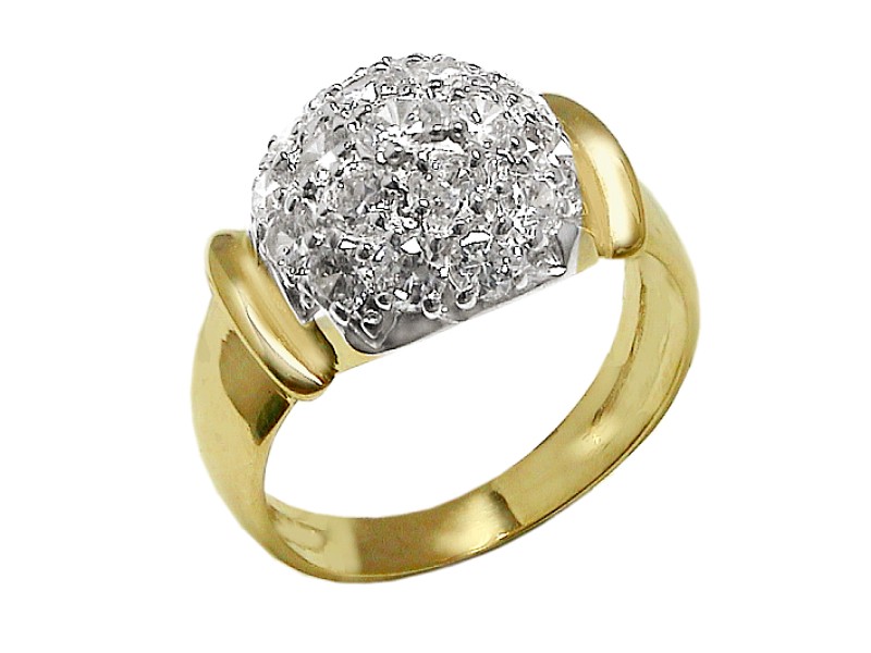 Złoty pierścionek z cyrkoniami - 7531