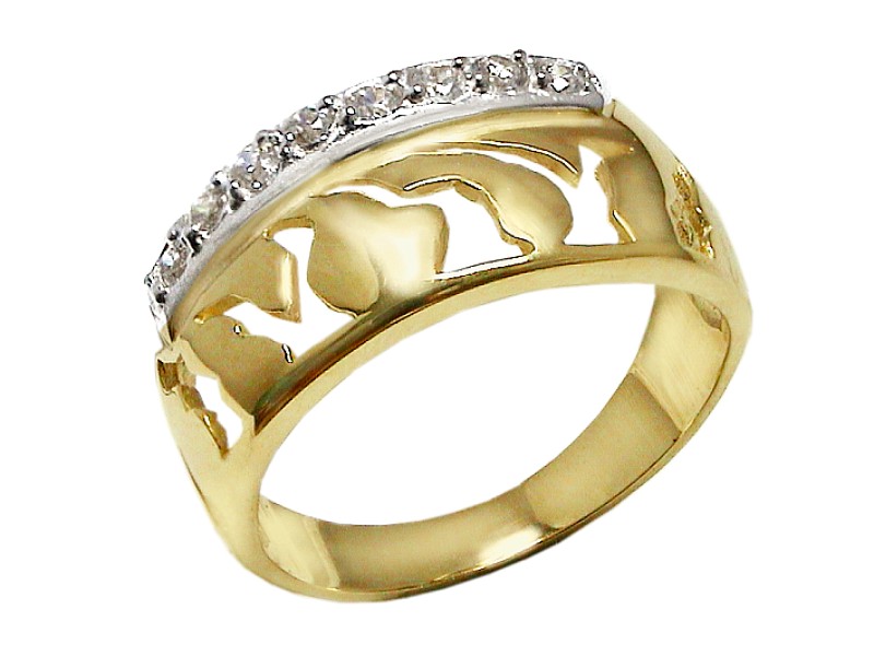 Złoty pierścionek z cyrkoniami - 7532