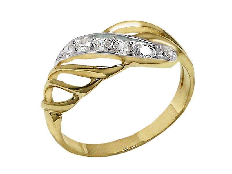 Złoty pierścionek z cyrkoniami - 7533