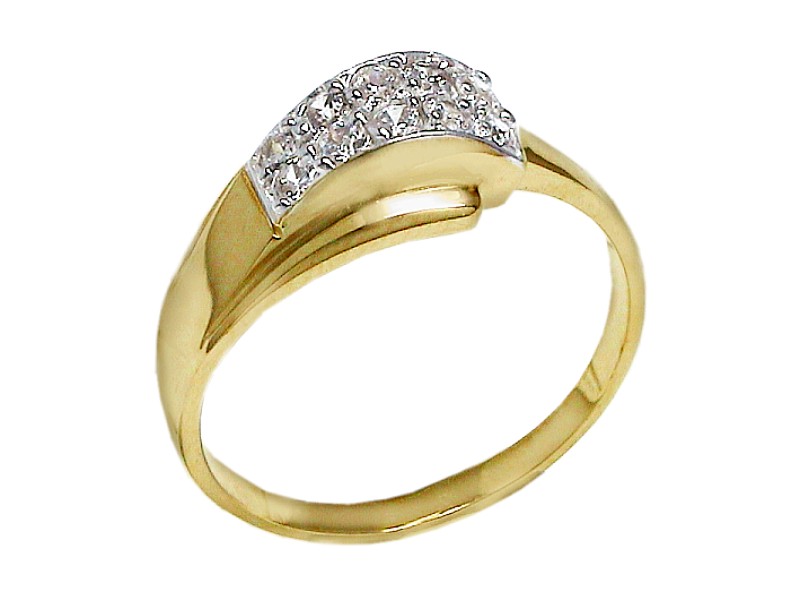 Złoty pierścionek z cyrkoniami - 7534