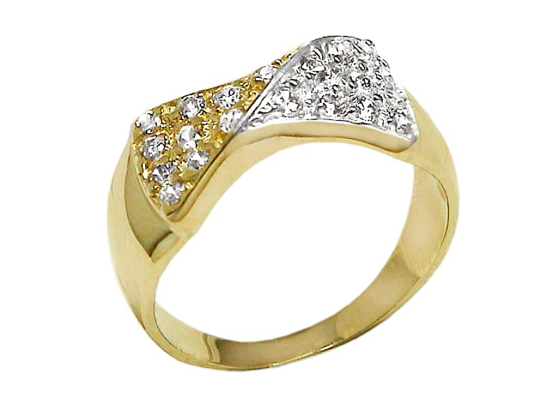 Złoty pierścionek z cyrkoniami - 7537