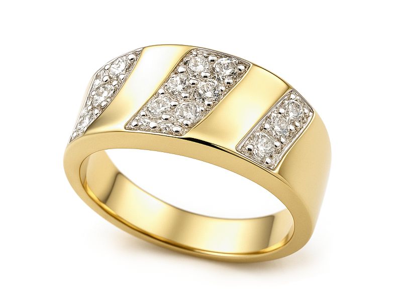 Złoty pierścionek z cyrkoniami - 7538