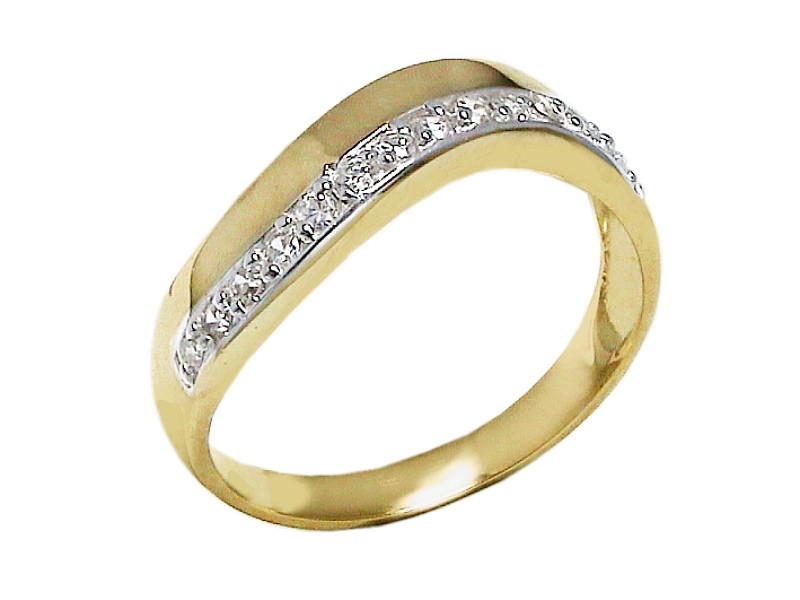 Złoty pierścionek z cyrkoniami - 7539