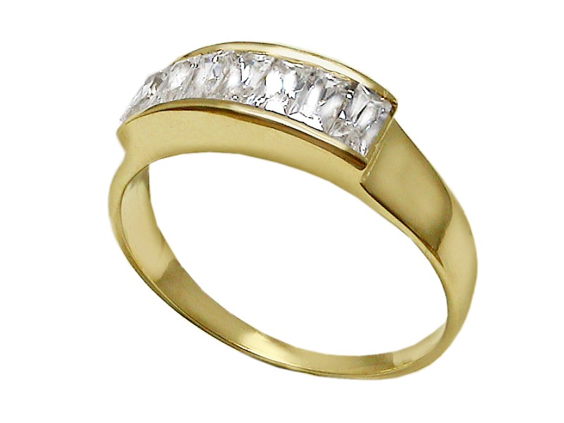 Złoty pierścionek z cyrkoniami - 7540