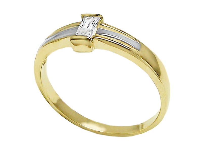 Złoty pierścionek z cyrkonią - 7541