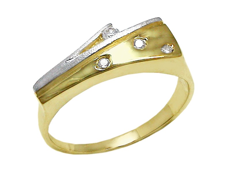 Złoty pierścionek z cyrkoniami - 7543