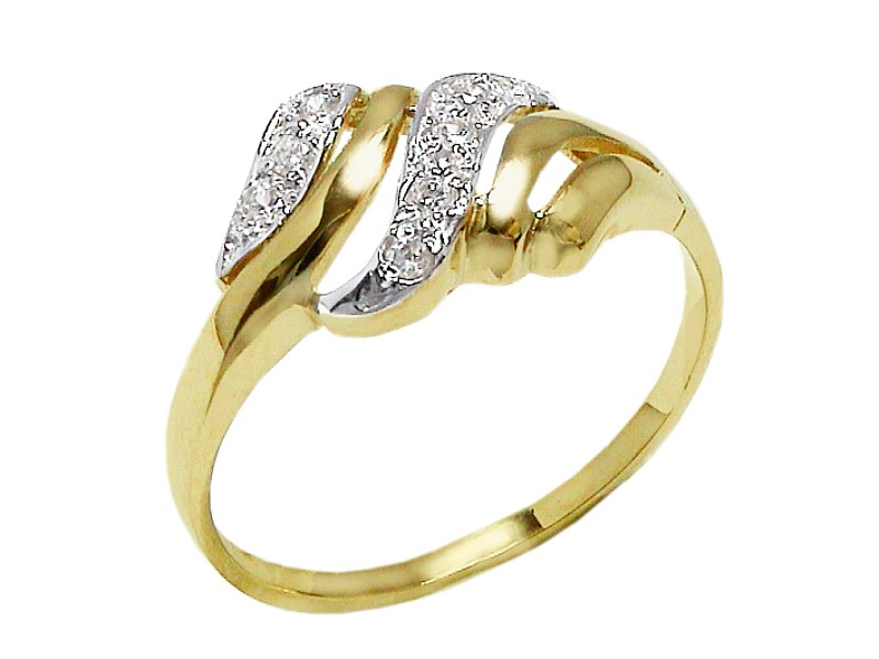 Złoty pierścionek z cyrkoniami - 7544