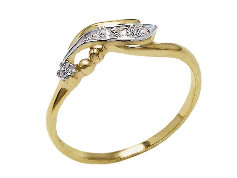 Złoty pierścionek z cyrkoniami - 7546