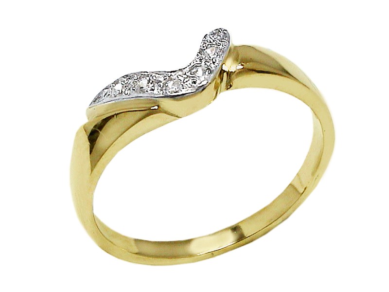 Złoty pierścionek z cyrkoniami - 7547