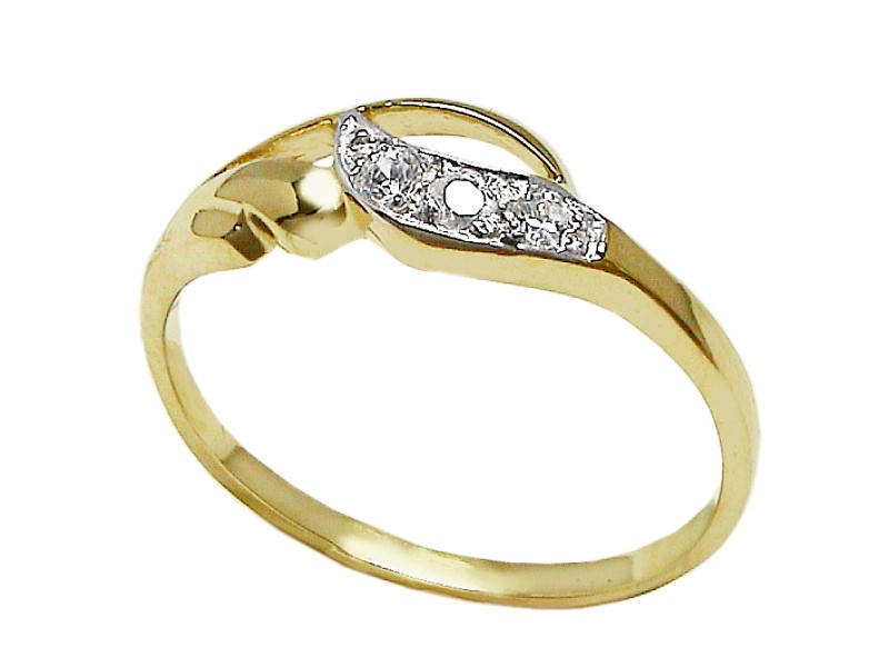 Złoty pierścionek z cyrkoniami - 7548