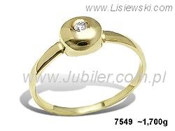 Złoty Pierścionek z cyrkonią żółte złoto próba 585 - 7549