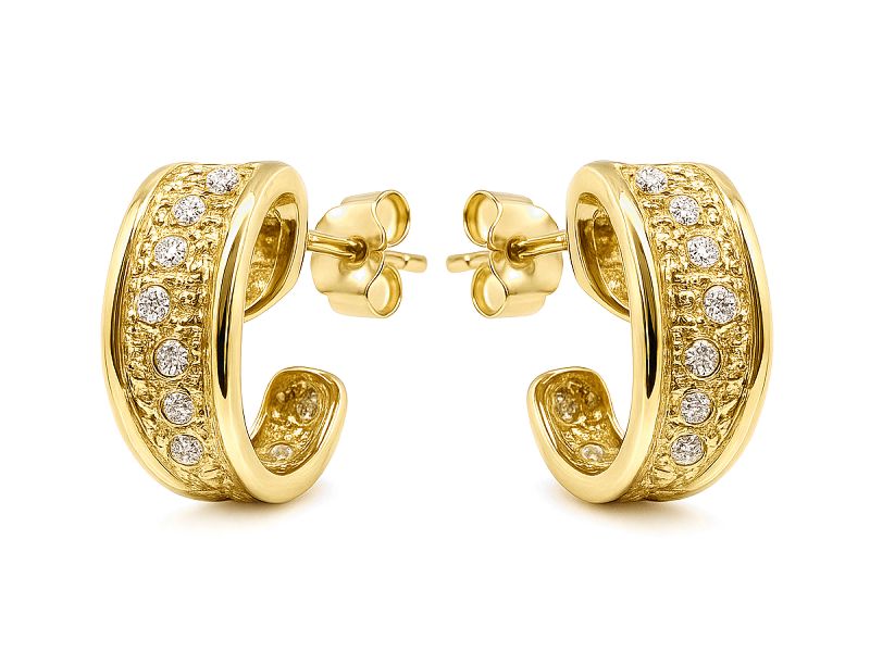 Złote kolczyki z cyrkoniami żółte złoto - 755