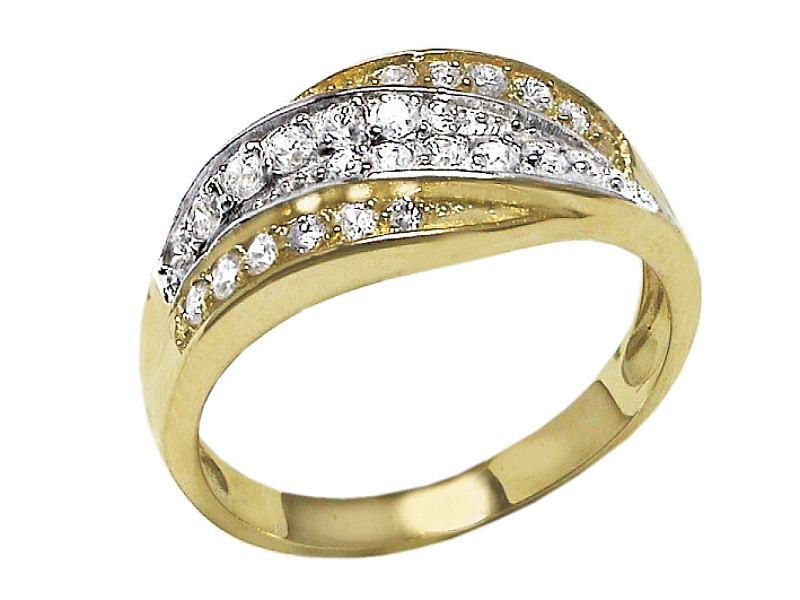 Złoty pierścionek z cyrkoniami - 7550