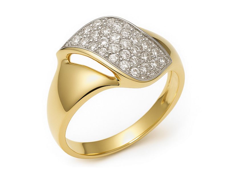 Złoty pierścionek z cyrkoniami - 7551