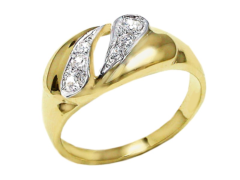 Złoty pierścionek z cyrkoniami - 7552