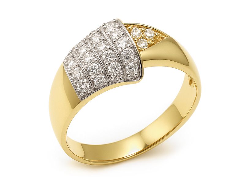 Złoty pierścionek z cyrkoniami - 7553