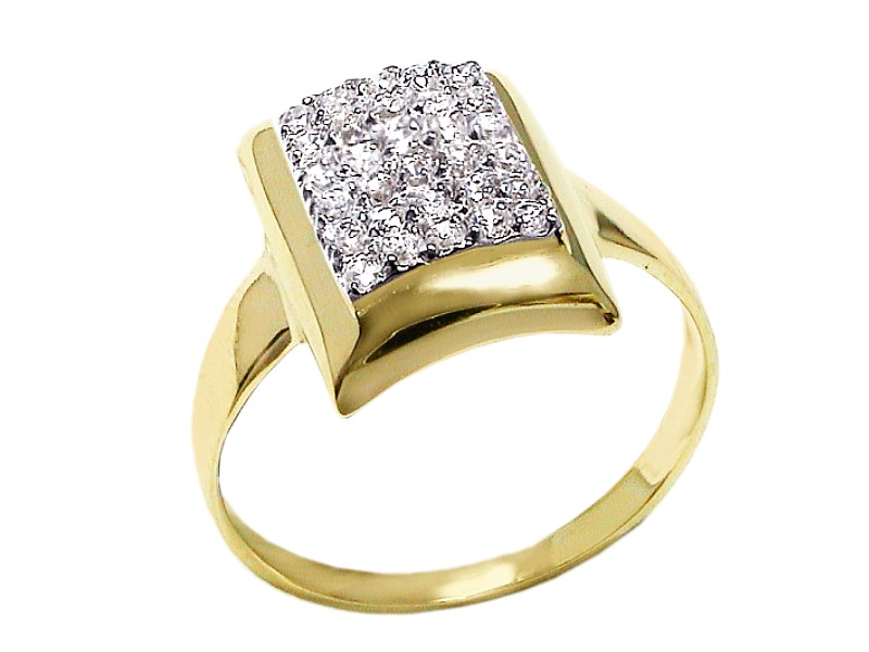 Złoty pierścionek z cyrkoniami - 7555