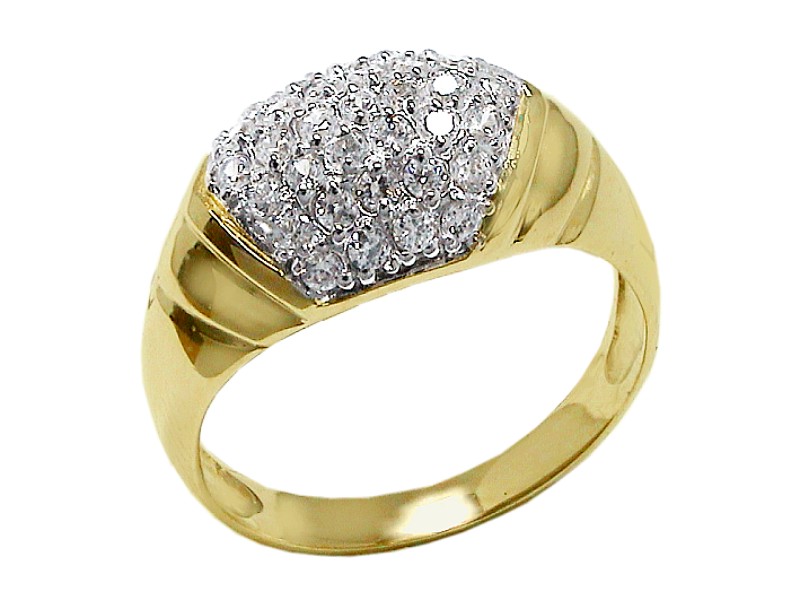 Złoty pierścionek z cyrkoniami - 7557