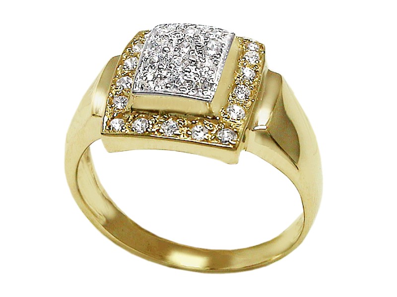 Złoty pierścionek z cyrkoniami - 7558