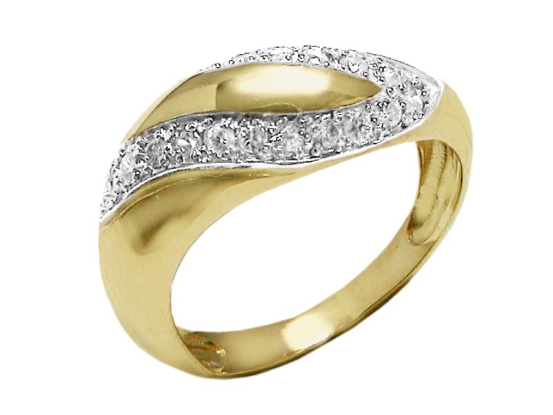 Złoty pierścionek z cyrkoniami - 7559