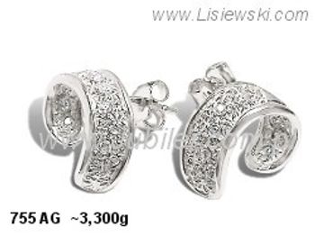 Kolczyki srebrne z cyrkoniami biżuteria srebrna 925 - 755ag - 1