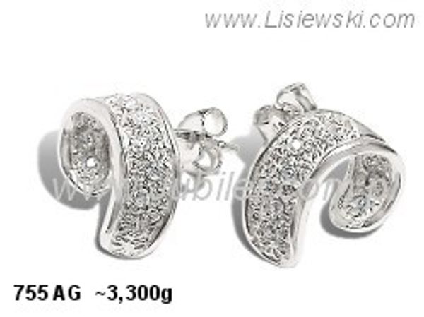 Kolczyki srebrne z cyrkoniami biżuteria srebrna próby 925 - 755ag