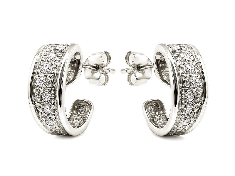 Kolczyki srebrne z cyrkoniami - 755ag