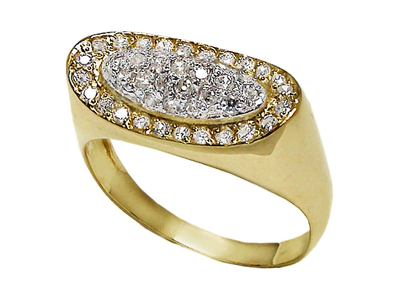 Złoty pierścionek z cyrkoniami - 7562