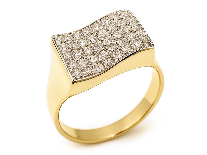 Złoty pierścionek z cyrkoniami - 7564