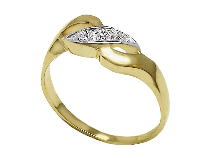 Złoty pierścionek z cyrkoniami - 7565