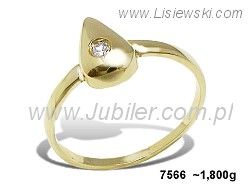 Złoty Pierścionek z cyrkoniami żółte złoto proba 585 - 7566