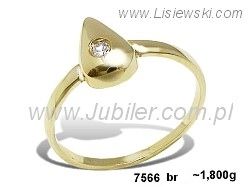 Złoty Pierścionek z brylantem żółte złoto próba 585 - 7566br_SI_H - 1