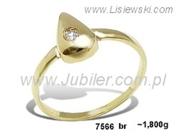 Złoty Pierścionek z brylantem żółte złoto próba 585 - 7566br_SI_H