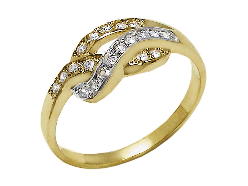 Złoty pierścionek z cyrkoniami - 7567