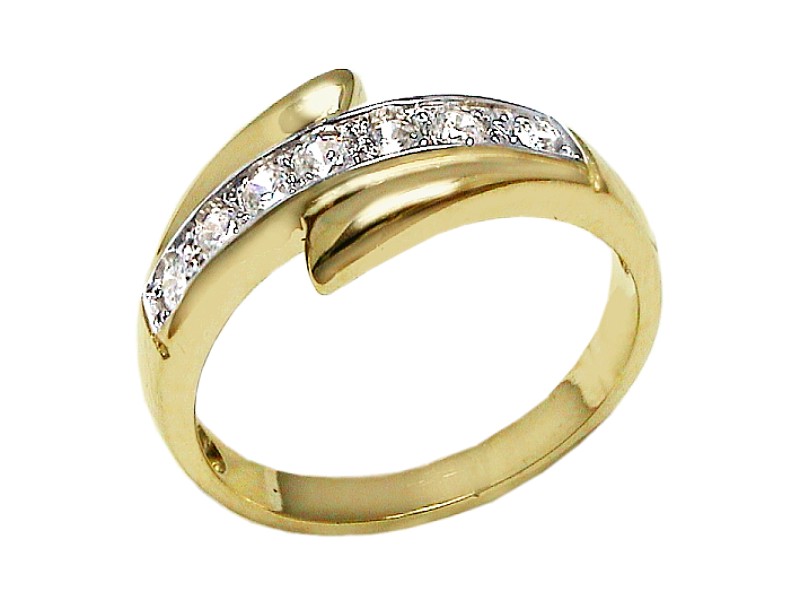 Złoty pierścionek z cyrkoniami - 7568