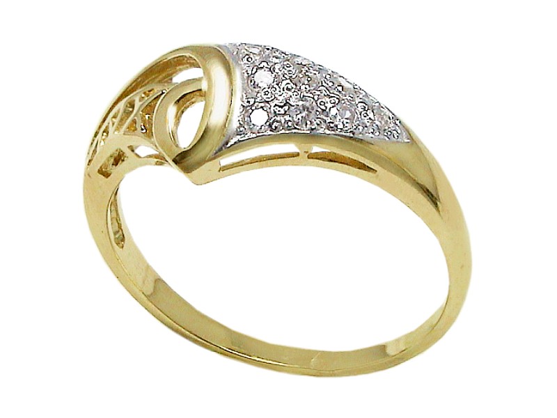 Złoty pierścionek z cyrkoniami - 7570